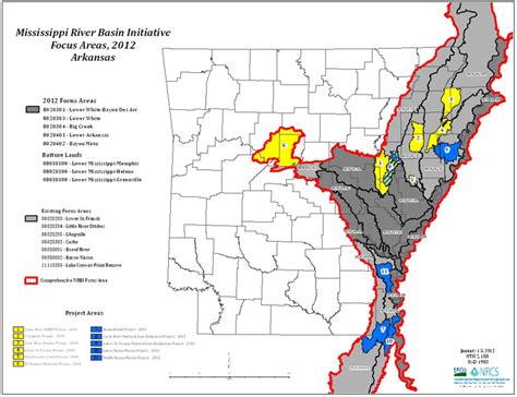 Mississippi River Basin Initiative Focus Areas In Arkansas