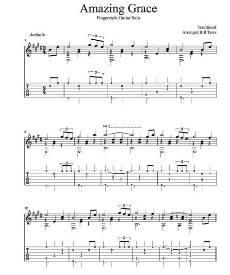 The guitar chords for amazing grace are g, d and a7. Pin by r h on guitar music | Fingerstyle guitar, Amazing ...