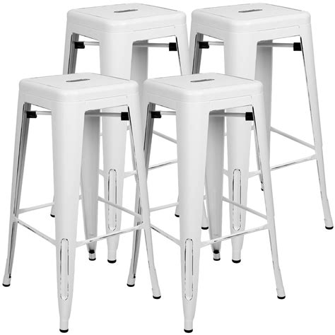 Vineego 30 Inches Metal Bar Stools For Counter Height Indoor Outdoor