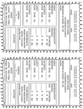 Print your toddler daily sheets & get a demo of our software today. Daycare Daily Notes! {Infant/Toddler/Preschool/Pre-K!} | TpT