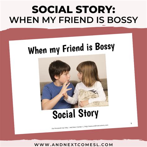 When My Friend Is Bossy Social Story And Next Comes L Hyperlexia