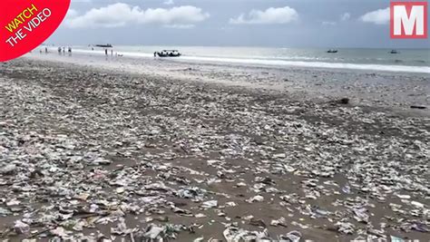 Worrying Footage Shows Balis Famous Kuta Beach In Bali Swamped By