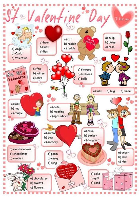 Valentine S Day Vocabulary Multiple Choice ITTT Saint Valentine Reading Comprehension