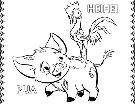 Vaiana kleurplaat pua en heihei Kleurplaten, Gratis kleurplaten