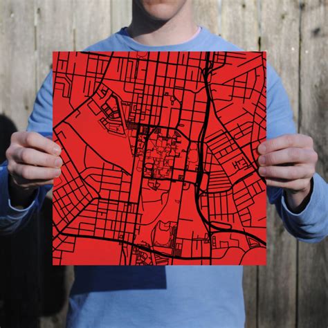 University Of Louisville Campus Map Art By City Prints The Map Shop
