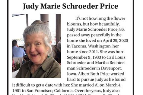 Judy Marie Schroeder Price | Obituary | Issaquah Reporter