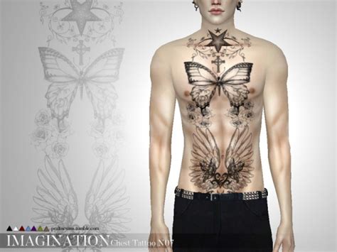 The Sims Resource Imagination Chest Tattoo N07 By Pralinesims • Sims 4