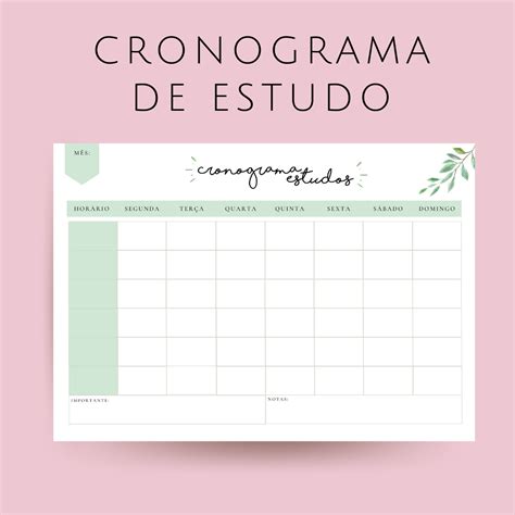 Ideias De Cronograma De Estudos