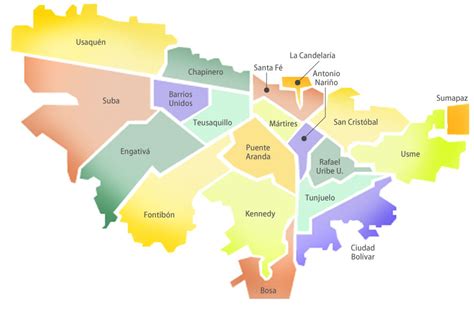 Mapa Bogota Y Sus Localidades