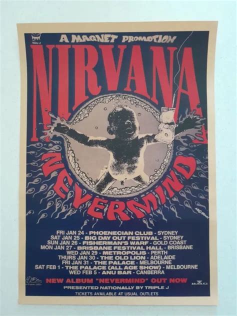 Nirvana Andnevermindand 1992 Australian Tour Poster Eur 1077 Picclick Fr