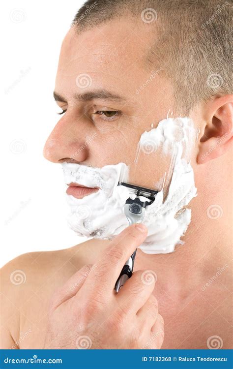 Attractive Man Shaving Stock Photo Image Of Beard Beauty 7182368