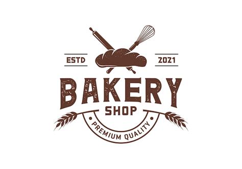 Premium Vector Whisk And Rolling Pin Vintage Bakery Logo Design