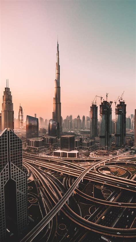 Download Wallpaper 750x1334 Dubai Skyline Cityscape Skyscrapers