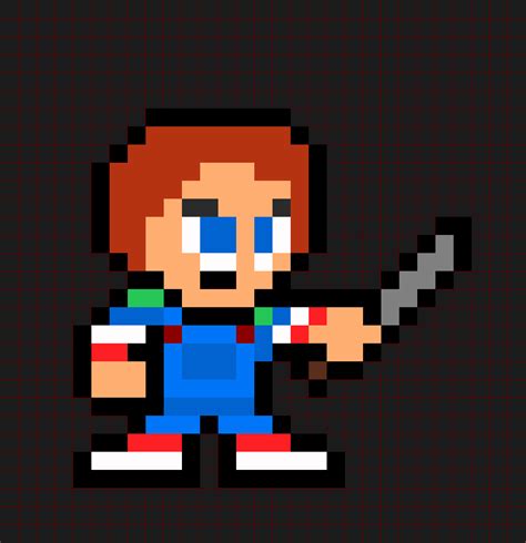 Famous Characters In Pixel Art Halloween Special Chucky Childs Images