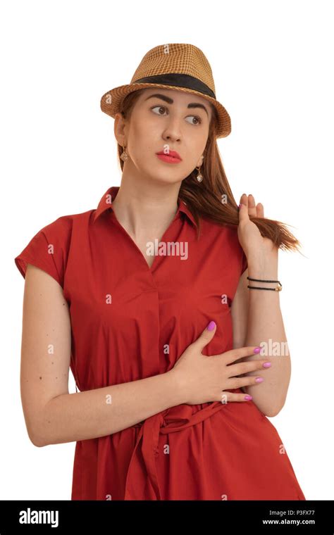 Portrait Of A Babe Girl In A Red Dress Hi Res Stock Photography And Images Alamy