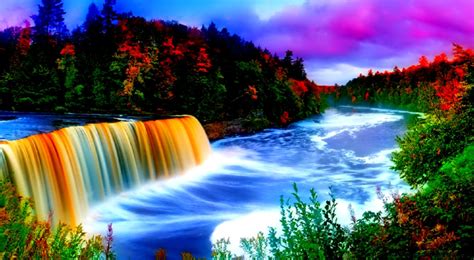 Rainbow Tropical Rainforest Waterfalls Amazing Wallpapers