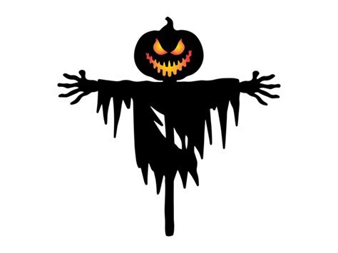 Premium Vector Halloween Scarecrow Silhouette Illustration