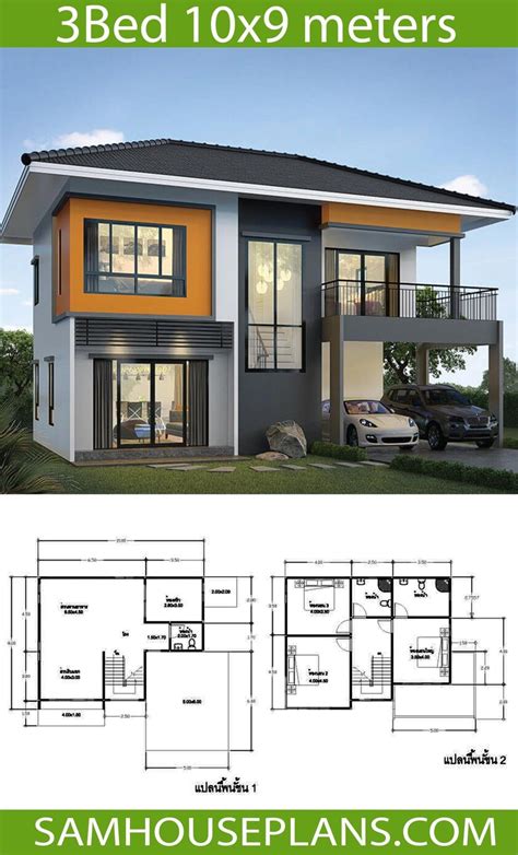 House Plans Idea 10x9m With 3 Bedrooms Sam House Plans