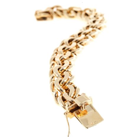 Heavy Solid Gold Double Spiral Link Charm Bracelet At 1stdibs Heavy
