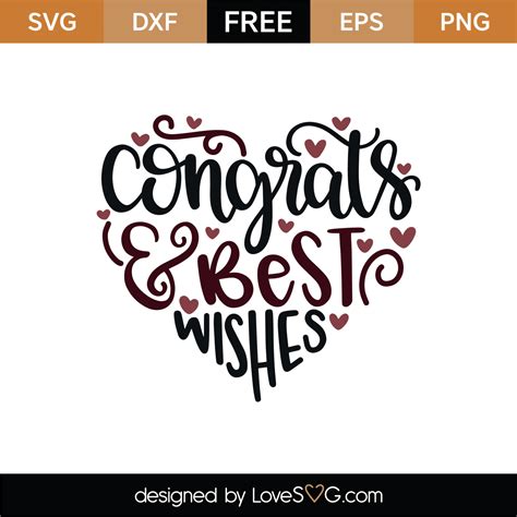 Free Congrats And Best Wishes Svg Cut File