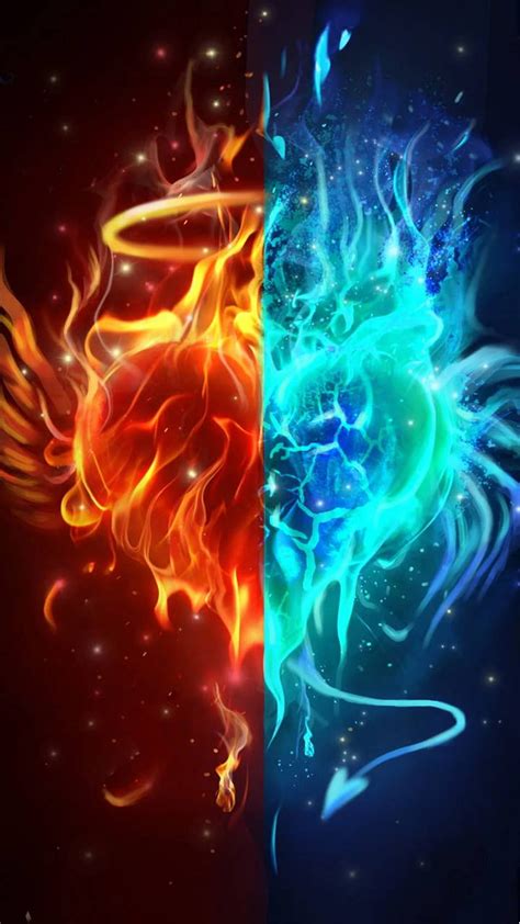 Fire And Ice Flame Of Love Hd Phone Wallpaper Pxfuel