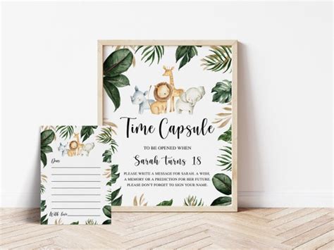 Editable Time Capsule Sign Floral Time Capsule Sign Time Etsy
