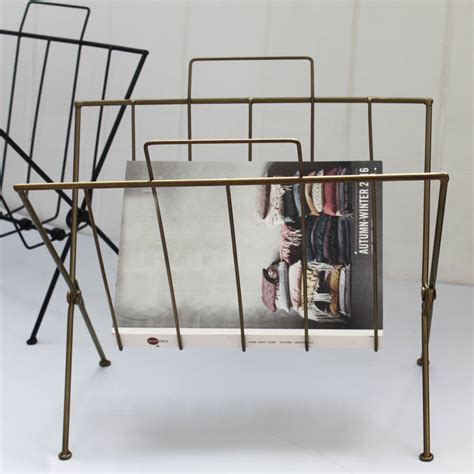 Antique Gold Wire Magazine Rack By Posh Totty Designs Interiors
