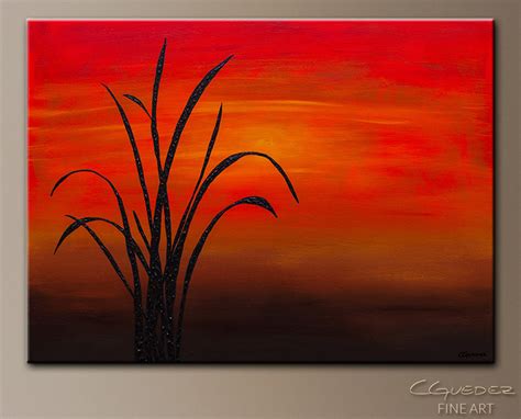 Palm Tree Abstract Art Painting Coastal Sunset Landscape Seascape