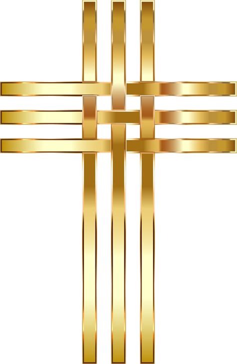 Clipart Interlocked Stylized Golden Cross No Background