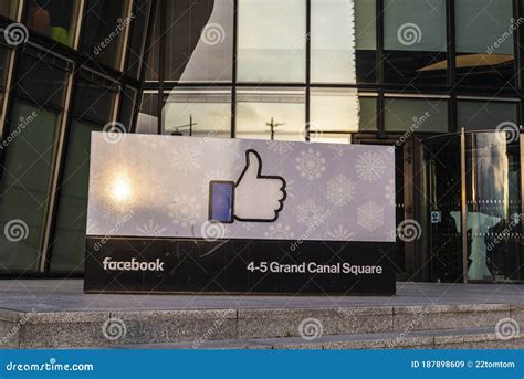 Logo Of Facebook Headquarters In Dublin Ireland Editorial Stock Image