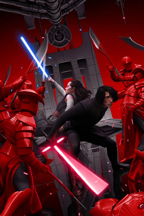 Mondo Debuts Star Wars The Last Jedi Rey And Kylo Poster Nerdist