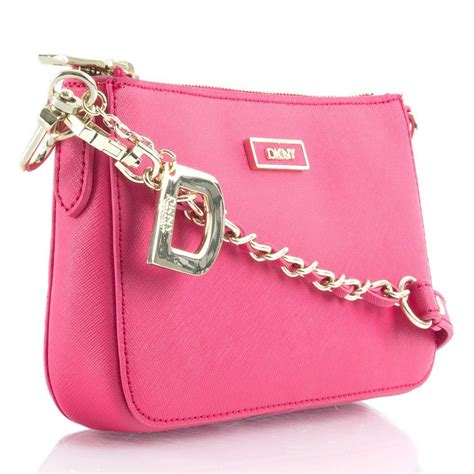 Dkny Pink Saffiano Leather Small Womens Crossbody Bag £8999 Bags