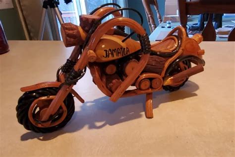 Wood Motorcycle Replica Custom Chopper Collectible Souvenir Indian