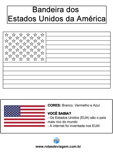 Bandeira Dos Estados Unidos Para Colorir Pronta Para Imprimir