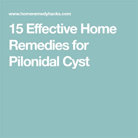 15 Effective Home Remedies For Pilonidal Cyst Pilonidal Cyst Home