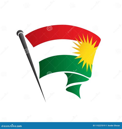 Le Kurdistan Et Le Drapeau Kurde Illustration De Vecteur Illustration