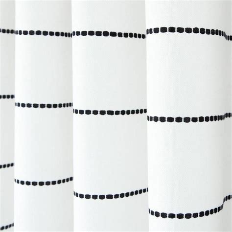 Emile Stripe Cotton Onyx In 2020 White Kitchen Curtains White Curtains Black Decor