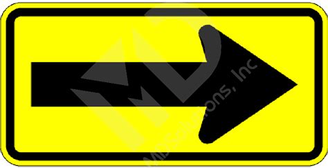W1 6 Right Large Arrow One Direction Sign