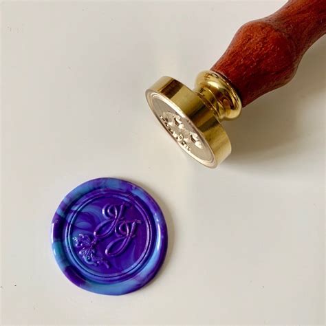 Calligraphy Wedding Wax Seal Stamp With Initials Etsy In 2020 Wax
