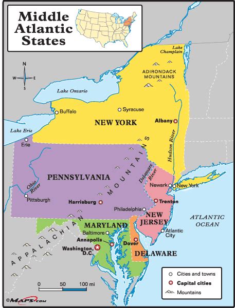 Map Of The Middle Colonies