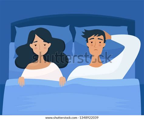 Sleepless Man Woman Suffers Insomnia People Stock Vector Royalty Free