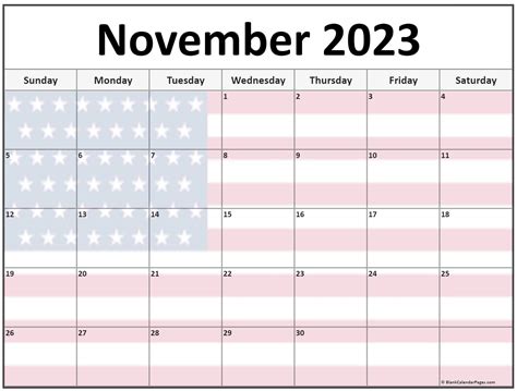 Printable November 2023 Calendar Classic Blank Sheet Vrogue
