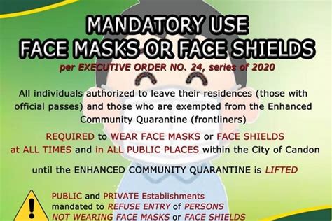 Use Of Face Masks Shields Now Mandatory In Candon City