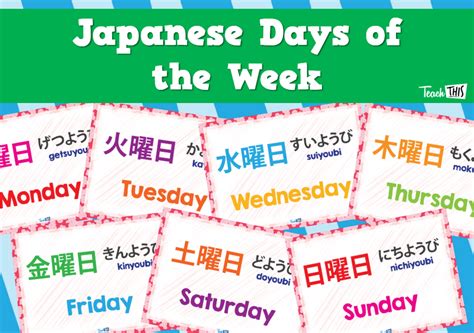 Japanese Days Of The Week Classroom Games Classroom Displays Days