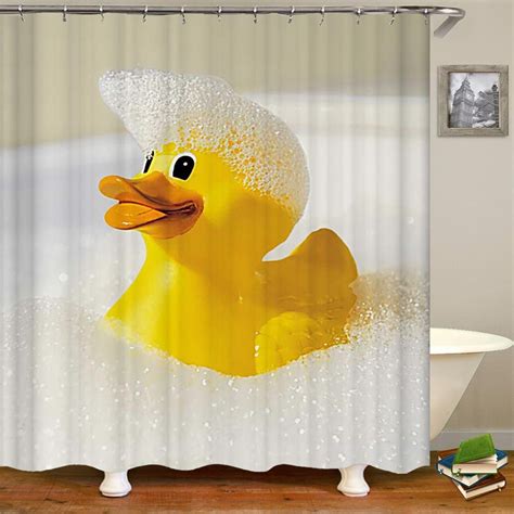 Rubber duckies bathroom image of rubber duck silhouette shower curtain rubber ducky bathroom decor. Cute Rubber Duck Shower Curtain 1 pc (With images) | Kids ...