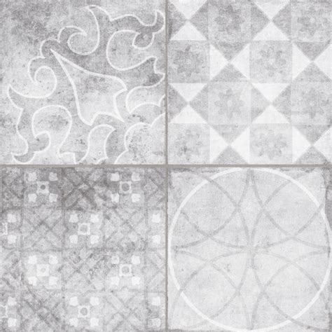 Vintage Grey Patterned Porcelain Floor Tile £1995m² Porcelain