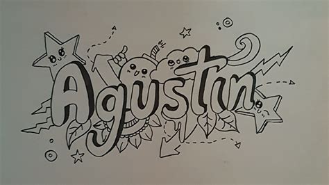 Como Dibujar Nombre Agustín Doodle Art Paso A Paso How To Draw