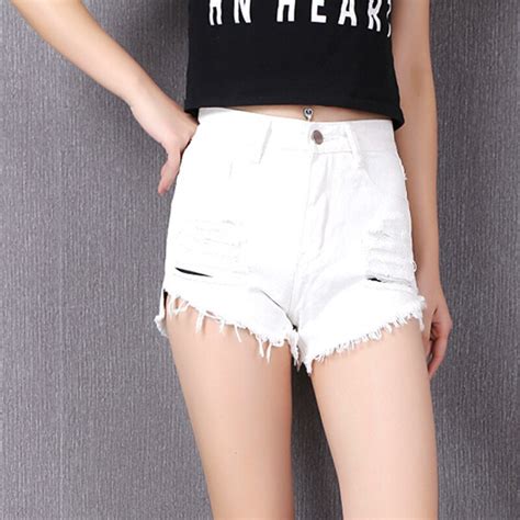 Vintage Ripped Hole Fringe Denim Shorts Women Casual Pocket Jeans Shorts 2018 Summer Girl Hot