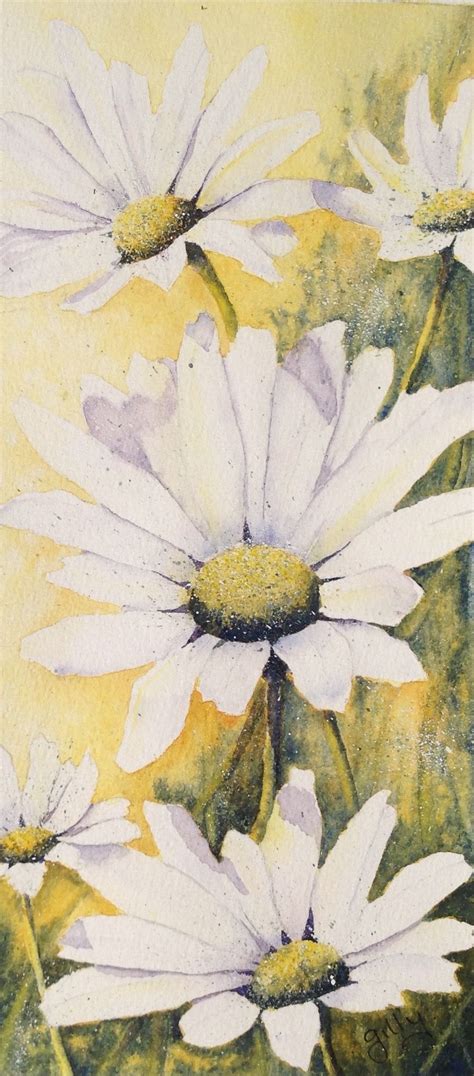 Daisy Watercolour Daisy Painting Daisy Watercolor Floral Watercolor