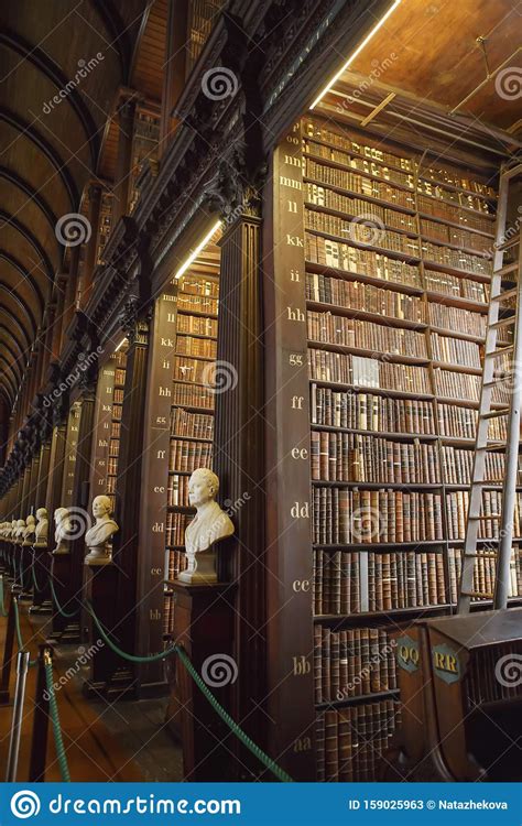 The Long Room Interior Of The Old Library At Trinity College Marble